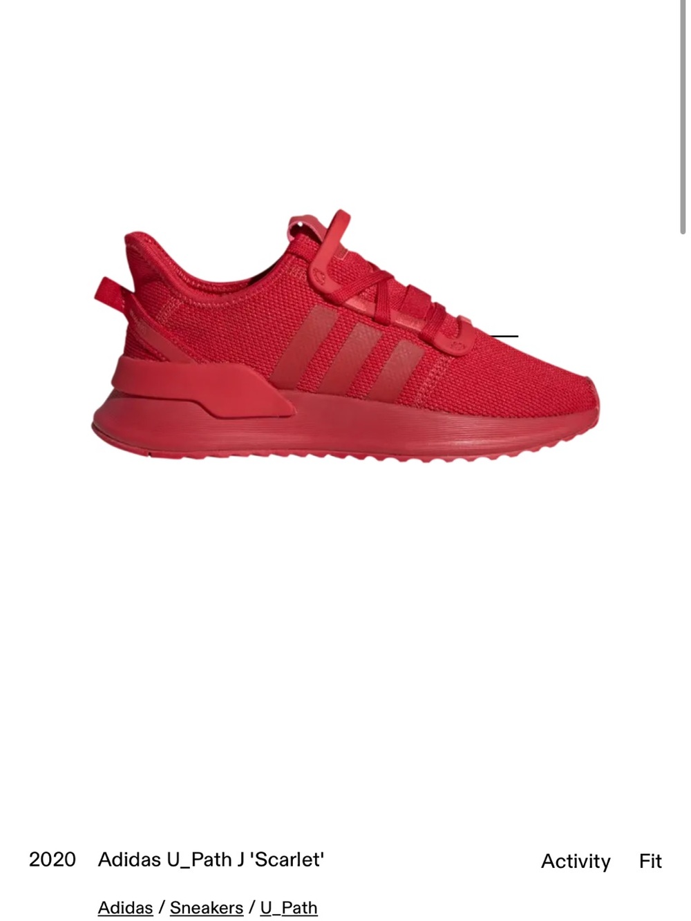 adidas Kids U_Path J Sneakers in Scarlet Red